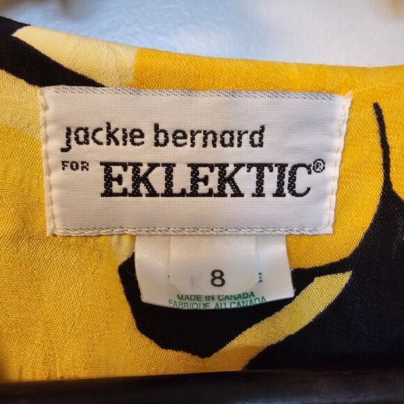 Bold Vintage Canadian Black and Yellow Floral Sundress - Picture 5 of 15